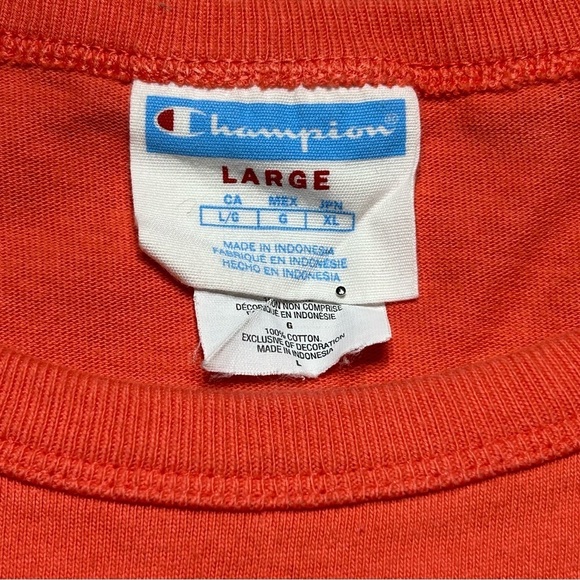 Champion Shirt Mens Large Crewneck Embroidered Spellout Activewear Tee Casual - Picture 2 of 3